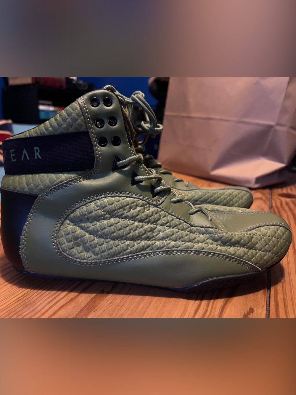Ryderwear D-Mark Men’s Olive Lace-Up Weight Lifting Shoes
